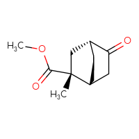 Chemical structure of methyl (1R,2R,4R)-2-methyl-5-oxobicyclo[2.2.2]octane-2-carboxylate - CSSB20621799449