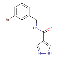 Chemical structure of N-[(3-bromophenyl)methyl]-1H-pyrazole-4-carboxamide - CSSB00005473138