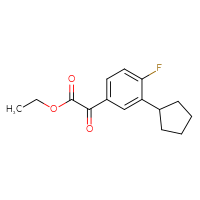 Chemical structure of ethyl 2-(3-cyclopentyl-4-fluorophenyl)-2-oxoacetate - CSSB21103685206