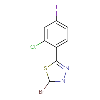 Chemical structure of 2-bromo-5-(2-chloro-4-iodophenyl)-1,3,4-thiadiazole - CSSB00132307331