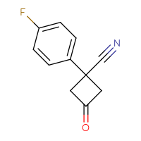 Chemical structure of 1-(4-fluorophenyl)-3-oxocyclobutane-1-carbonitrile - CSSB00012166559