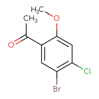 Chemical structure of 1-(5-bromo-4-chloro-2-methoxyphenyl)ethan-1-one - CSSB00010986903