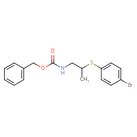 Chemical structure of benzyl N-{2-[(4-bromophenyl)sulfanyl]propyl}carbamate - CSSB03496572735