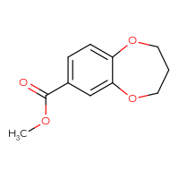 Chemical structure of methyl 3,4-dihydro-2H-1,5-benzodioxepine-7-carboxylate - CSSB00000191364