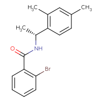 Chemical structure of 2-bromo-N-[(1R)-1-(2,4-dimethylphenyl)ethyl]benzamide - CSSB21432561785
