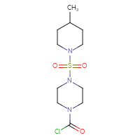 Chemical structure of 4-[(4-methylpiperidin-1-yl)sulfonyl]piperazine-1-carbonyl chloride - CSSB06727497664
