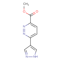 Chemical structure of methyl 6-(1H-pyrazol-4-yl)pyridazine-3-carboxylate - CSSB06583084444