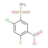 Chemical structure of 2-chloro-4-fluoro-5-nitrobenzene-1-sulfonamide - CSSB00032006575