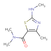 Chemical structure of N,N,4-trimethyl-2-(methylamino)-1,3-thiazole-5-carboxamide - CSSB00000005493