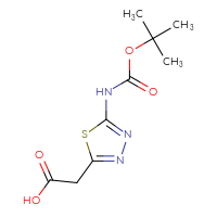 Chemical structure of 2-(5-{[(tert-butoxy)carbonyl]amino}-1,3,4-thiadiazol-2-yl)acetic acid - CSSB00010981110