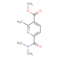 Chemical structure of methyl 6-(dimethylcarbamoyl)-2-methylpyridine-3-carboxylate - CSSB01513905824