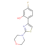 Chemical structure of 5-fluoro-2-[2-(morpholin-4-yl)-1,3-thiazol-4-yl]phenol - CSSB00160999799