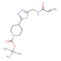 Chemical structure of tert-butyl 4-{5-[(prop-2-enamido)methyl]-1,3,4-thiadiazol-2-yl}piperidine-1-carboxylate - CSSB21332085891
