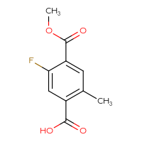 Chemical structure of 5-fluoro-4-(methoxycarbonyl)-2-methylbenzoic acid - CSSB03555036568