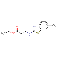 Chemical structure of ethyl 2-[(6-methyl-1,3-benzothiazol-2-yl)carbamoyl]acetate - CSSB00103978136