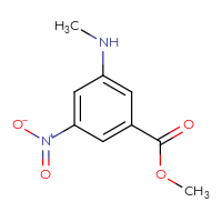 Chemical structure of methyl 3-(methylamino)-5-nitrobenzoate - CSSB00020637616