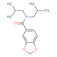 Chemical structure of N,N-bis(2-methylpropyl)-2H-1,3-benzodioxole-5-carboxamide - CSSB00046268698
