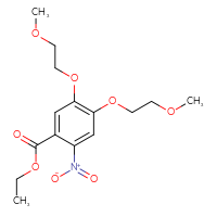 Chemical structure of ethyl 4,5-bis(2-methoxyethoxy)-2-nitrobenzoate - CSSB00015188308