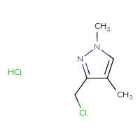 Chemical structure of 3-(chloromethyl)-1,4-dimethyl-1H-pyrazole hydrochloride - CSSB00102663325