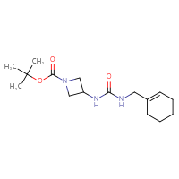 Chemical structure of tert-butyl 3-({[(cyclohex-1-en-1-yl)methyl]carbamoyl}amino)azetidine-1-carboxylate - CSSB02097166546