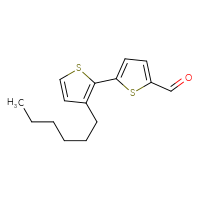 Chemical structure of 3'-hexyl-[2,2'-bithiophene]-5-carbaldehyde - CSSB06256029944