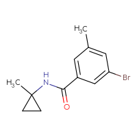Chemical structure of 3-bromo-5-methyl-N-(1-methylcyclopropyl)benzamide - CSSB00013423482