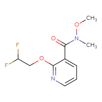 Chemical structure of 2-(2,2-difluoroethoxy)-N-methoxy-N-methylpyridine-3-carboxamide - CSSB01997534364