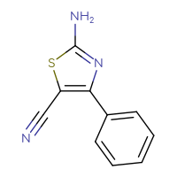 Chemical structure of 2-amino-4-phenyl-1,3-thiazole-5-carbonitrile - CSSB00010569058