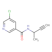 Chemical structure of N-(but-3-yn-2-yl)-5-chloropyridine-3-carboxamide - CSSB00015362850