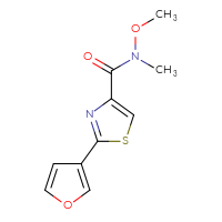 Chemical structure of 2-(furan-3-yl)-N-methoxy-N-methyl-1,3-thiazole-4-carboxamide - CSSB01994111241