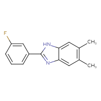 Chemical structure of 2-(3-fluorophenyl)-5,6-dimethyl-1H-1,3-benzodiazole - CSSB00003135065