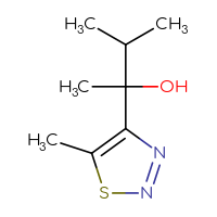 Chemical structure of 3-methyl-2-(5-methyl-1,2,3-thiadiazol-4-yl)butan-2-ol - CSSB06821343170
