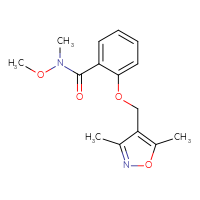 Chemical structure of 2-[(3,5-dimethyl-1,2-oxazol-4-yl)methoxy]-N-methoxy-N-methylbenzamide - CSSB00104221520