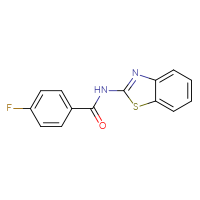 Chemical structure of N-(1,3-benzothiazol-2-yl)-4-fluorobenzamide - CSSB00026373825