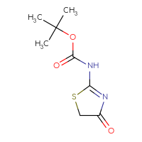 Chemical structure of tert-butyl N-(4-oxo-4,5-dihydro-1,3-thiazol-2-yl)carbamate - CSSB00010080326