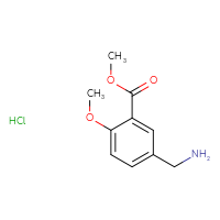 Chemical structure of methyl 5-(aminomethyl)-2-methoxybenzoate hydrochloride - CSSB00000683723