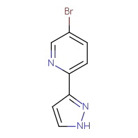 Chemical structure of 5-bromo-2-(1H-pyrazol-3-yl)pyridine - CSSB00010174761