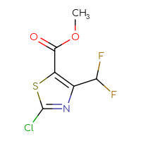 Chemical structure of methyl 2-chloro-4-(difluoromethyl)-1,3-thiazole-5-carboxylate - CSSB00034448682