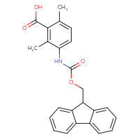 Chemical structure of 3-({[(9H-fluoren-9-yl)methoxy]carbonyl}amino)-2,6-dimethylbenzoic acid - CSSB00025786711