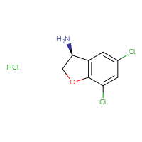 Chemical structure of (3S)-5,7-dichloro-2,3-dihydro-1-benzofuran-3-amine hydrochloride - CSSB06645127820
