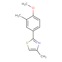 Chemical structure of 2-(4-methoxy-3-methylphenyl)-4-methyl-1,3-thiazole - CSSB00013348164
