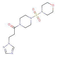 Chemical structure of 1-[4-(morpholine-4-sulfonyl)piperazin-1-yl]-3-(1H-1,2,4-triazol-1-yl)propan-1-one - CSSB00026966442