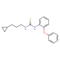 Chemical structure of 3-(3-cyclopropylpropyl)-1-(2-phenoxyphenyl)thiourea - CSSB15683905925