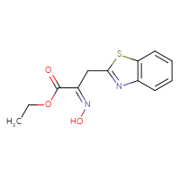 Chemical structure of ethyl (2Z)-3-(1,3-benzothiazol-2-yl)-2-(N-hydroxyimino)propanoate - CSSB06633775553