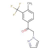 Chemical structure of 1-[4-methyl-3-(trifluoromethyl)phenyl]-2-(1H-pyrazol-1-yl)ethan-1-one - CSSB02233593803