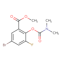 Chemical structure of methyl 5-bromo-2-[(dimethylcarbamoyl)oxy]-3-fluorobenzoate - CSSB21432542935