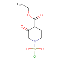 Chemical structure of ethyl 1-(chlorosulfonyl)-3-oxopiperidine-4-carboxylate - CSSB14959847701