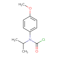 Chemical structure of N-(4-methoxyphenyl)-N-(propan-2-yl)carbamoyl chloride - CSSB06259284939