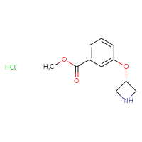 Chemical structure of methyl 3-(azetidin-3-yloxy)benzoate hydrochloride - CSSB00025709213