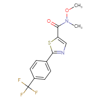 Chemical structure of N-methoxy-N-methyl-2-[4-(trifluoromethyl)phenyl]-1,3-thiazole-5-carboxamide - CSSB02070017042